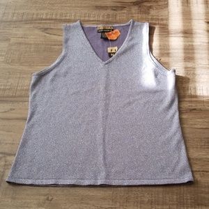 Silver Shimmer Glam Embellish Sparkle Tank/Vest